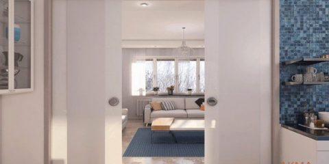 Въздух и светлина външно, но много издръжлив и издръжлив: зониране на пространството на двустаен апартамент със стъклени дялове